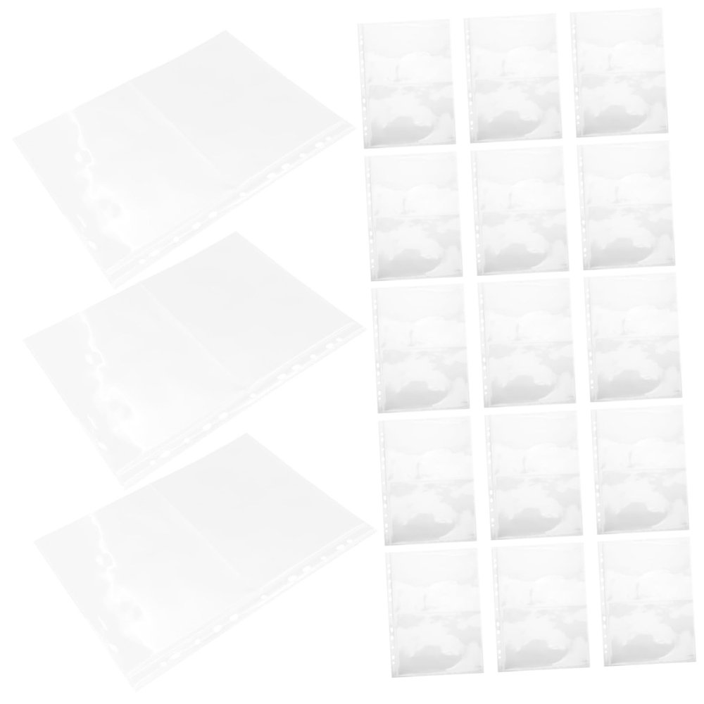 Kisangel 40pcs A4 Single-sided Stamp Album Pages for Binder with High Transparency and Large Capacity, for Stamp Storage Collection and Photo Albums in Office Use
