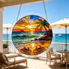 Acrylic Puzzles Suncatcher Window Hanging, 83 Pieces 7.4 Inch Sun Catcher Acrylic Puzzles Garden Decoration for Women Men Mom Birthday Gift Home Decor, Schnauzer Dog Sunflower view 2