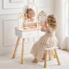 ROBOTIME White Kids Vanity Set Butterfly Mirror Stool for Girl Age3+ view 2