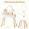 ROBOTIME White Kids Vanity Set Butterfly Mirror Stool for Girl Age3+ view 3
