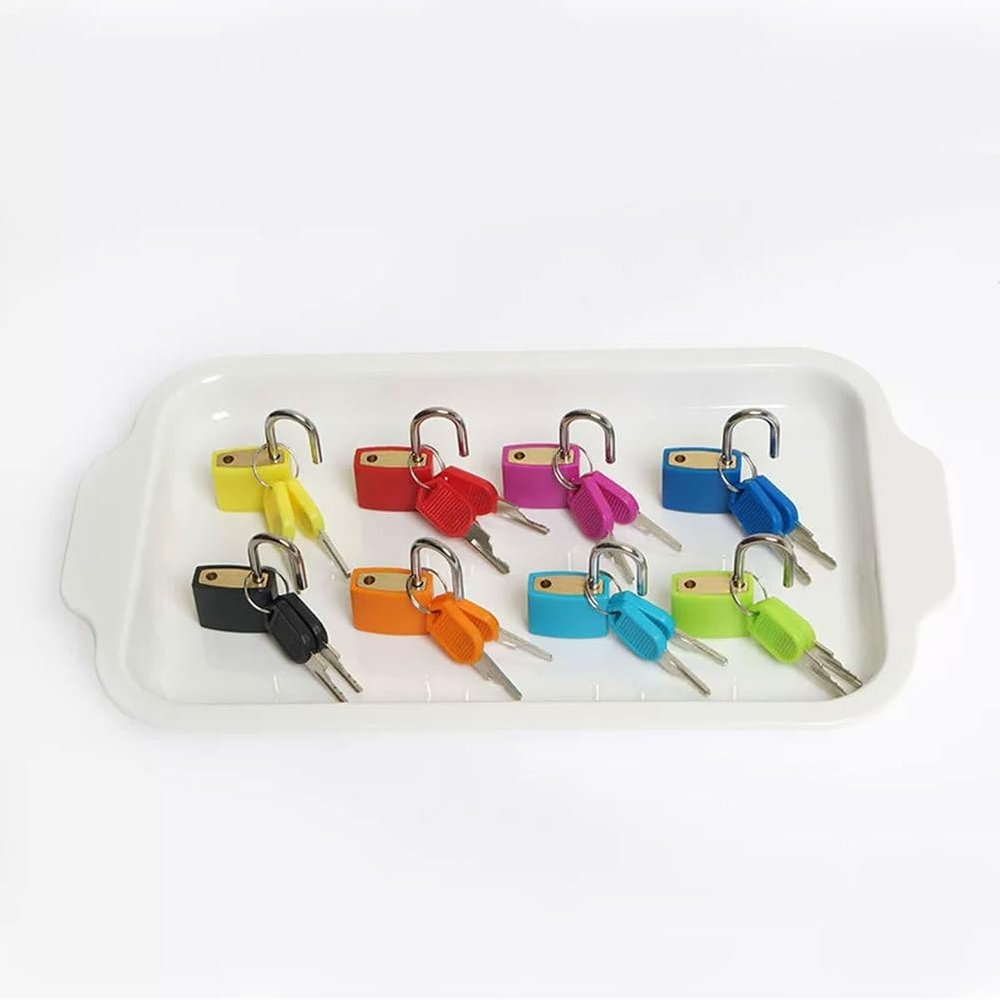 lstyty Montessori Color Matching Lock and Key Toy Set, 8 Colorful Learning Padlocks with Keys, Fine Motor Skill Training Toy