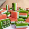 Engraved 160 American Mahjong Tiles - Olive Green & Coral Pink 3-Layer view 3