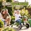 Fancyjoy Dinosaur Pedal Ride on Go-Kart, 4-Wheel Drift Toy Car with Mist Spray, 360 Spin, LED Lights, Music&Roaring Sound, Indoor Outdoor Ride on for Kids Boys GirlsGreen view 3