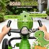 Fancyjoy Dinosaur Pedal Ride on Go-Kart, 4-Wheel Drift Toy Car with Mist Spray, 360 Spin, LED Lights, Music&Roaring Sound, Indoor Outdoor Ride on for Kids Boys GirlsGreen view 4