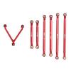 Rc Connecting Rod Compatible with Axial for SCX24 for Deadbolt AXI90081 B17 AXI00004 1/24 RC Crawler Car Upgrade Part CNC Aluminum Alloy for Chassis Links(Red) view 1
