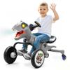 Fancyjoy Dinosaur Pedal Ride on Go-Kart, 4-Wheel Drift Toy Car with Mist Spray, 360 Spin, LED Lights, Music&Roaring Sound, Indoor Outdoor Ride on for Kids Boys GirlsGray view 1