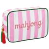 Embroidered Mahjong Tile Bag with Zipper, Mahjong Bag Fits 166 Tiles (1.2 Size),Ideal for Game Night Travel Gatherings Board Game Accessories,9.5 x 6.3 x 3.1 Inches,(Only Empty Bag) view 1