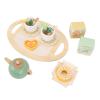 Hamwesh Wooden Tea Party Set, 19Pcs Pine Wood Material Classic Design Toddler Tea Party Set, Simulation Afternoon Toy with Food and Tableware for Home view 3