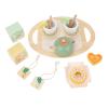 Hamwesh Wooden Tea Party Set, 19Pcs Pine Wood Material Classic Design Toddler Tea Party Set, Simulation Afternoon Toy with Food and Tableware for Home view 4
