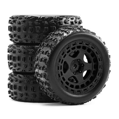 RC Car Parts for Arrma for Typhon for Grom 2S 1/18 4pcs 69mm Rubber Tires 12mm Hex RC Car Repair Modify Upgrade Parts Accessories(Black)
