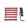 Rc Connecting Rod Compatible with Wltoys 144016 144018 1/14 RC Car Upgrade Parts Replacement Accessories Metal Steering Link Rod Tie Rod Linkage Set(Red) view 1