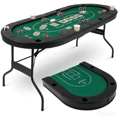 FAHKNS 72" Portable Poker Table, Blackjack Table, Folding Poker Table