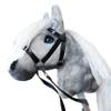Hobby Horse Grey A4 with Bridle - Realistic Dapple Hobbyhorse for Kids from 3 Years view 1