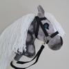 Hobby Horse Grey A4 with Bridle - Realistic Dapple Hobbyhorse for Kids from 3 Years view 4