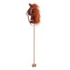 Asixxsix Stick Horse, 98cm Plush Cartoon Horse Head Stick Toy with Sliding Wheels for Kids 2-5 Years Hobby on a for Indoor Play (Coffee) view 2