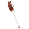 Asixxsix Stick Horse, 98cm Plush Cartoon Horse Head Stick Toy with Sliding Wheels for Kids 2-5 Years Hobby on a for Indoor Play (Coffee) view 3