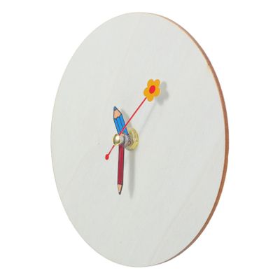 SAFIGLE DIY Wooden Clock Face Craft Kit 15cm Round Unfinished Wood Clock Dial with Movement and Pencil Hands for Arts and Crafts