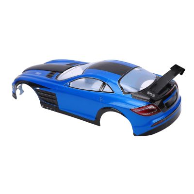 Denash 1/10 Scale RC Car Body Shell Durable PVC Frame and Rear Wing for 26cm Wheelbase Racing Model Cars (Blue)