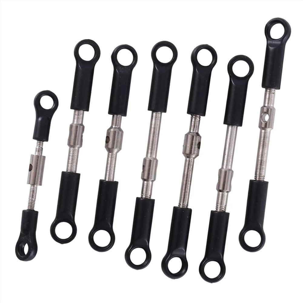 Rc Connecting Rod Compatible with Wltoys 144001 144010 124016 124017 124019 RC Car Spare Parts 7Pcs Front Rear Tie Rod Linkage Servo Link Rod Set