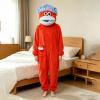 Monster Kids Funny Monster Onesie Silly Big Mouth Monster Plush Jumpsuit with Pocket Cartoon for Boys Girls Red 6-9 Years view 2