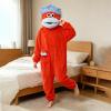 Monster Kids Funny Monster Onesie Silly Big Mouth Monster Plush Jumpsuit with Pocket Cartoon for Boys Girls Red 6-9 Years view 4