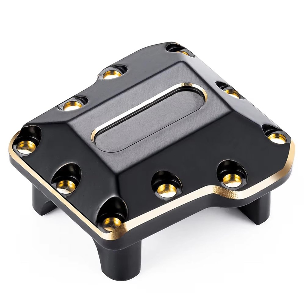 RC Cars Models Compatible with TRX4M 1/18 RC Crawler Upgrade Parts Brass Caster Blocks C-hubs Axle Diff Cover Steering Cup Shock Cap(Diff Cover)