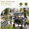Kinder King Wagon Stroller for 4 Kids, Adjustable Handle, Grey view 3