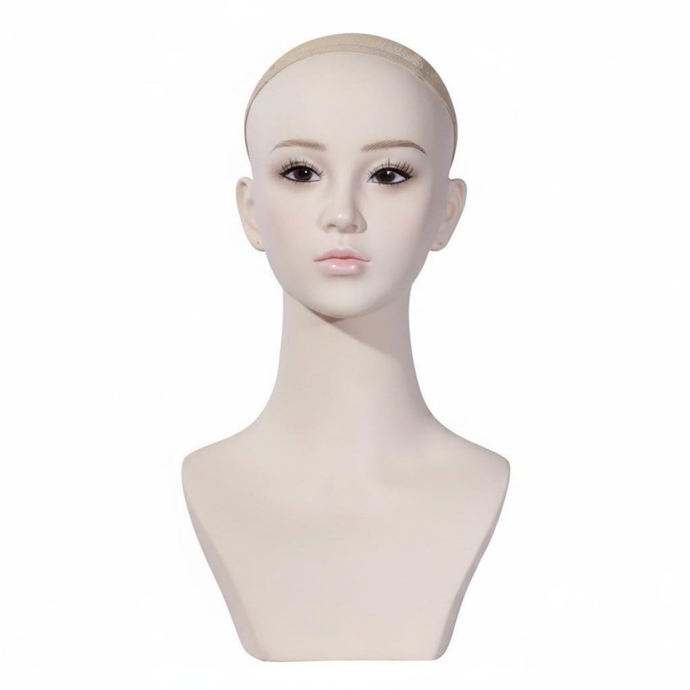 FytStycale Mannequin Head Bust Molded Mannequin Head with Shoulders Skin-Tone for Cosplay Styling