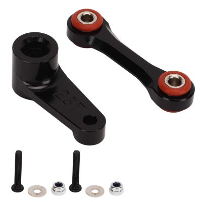 RC Servo Horns Set Aluminum Alloy Easy Replaceable 23T RC Servo Horns Steering Gear Rod for ARRMA 1/7 1/8 (Black)