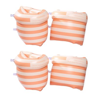 Linjinx 4 Pack Arm Floaties Swimming Rings for Kids Children Adults Learning Swim Training Aids Foldable Orange One Size