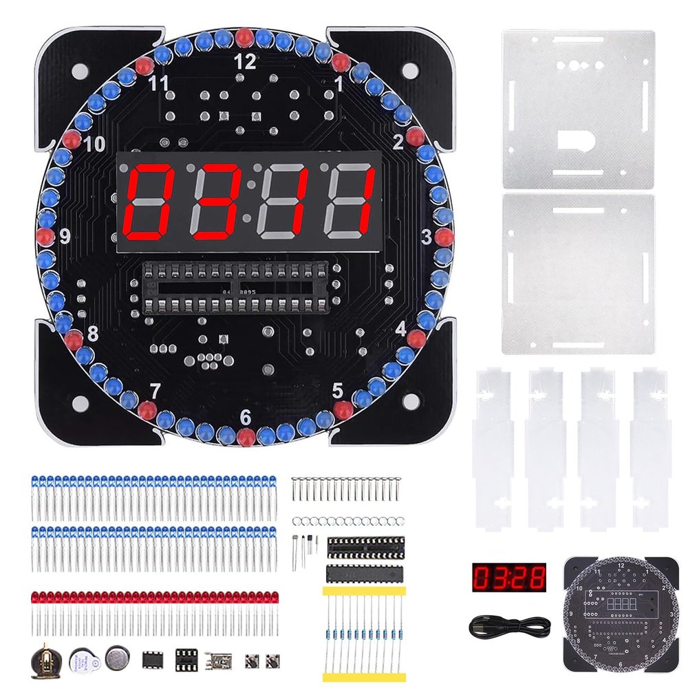 Smart Digital Clock for Electronics, Decorative and Educational Timing and Alarm for Electronics Soldering Practice Education