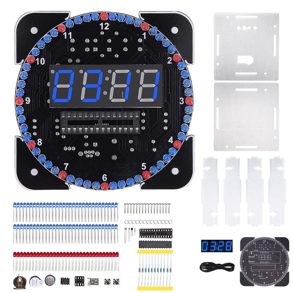 Smart Digital Clock for Electronics, Decorative and Educational Timing and Alarm for Electronics Soldering Practice Education