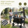 Kinder King Wagon Stroller for 4 Kids, Adjustable Handle, Black&Grey view 4