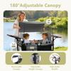Kinder King Wagon Stroller for 2 Kids, Shock-Absorbing Wheel, Black&Grey view 2