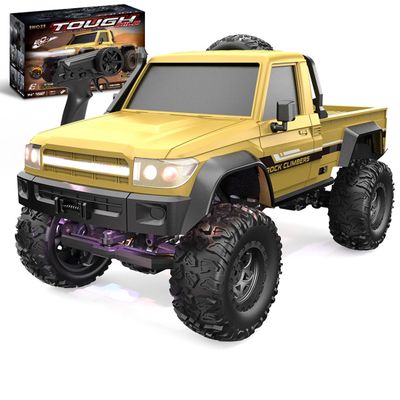 SkyPlayoRC 1/20 Scale RC Off-Road Truck, 4WD Full Proportional Climbing Car with 2.4GHz Remote Control Vehicle, LED Headlights, Rechargeable Power for Adults Enthusiasts - Desert Tan/E201