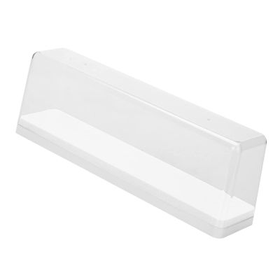 BSTiltion Action Figure Storage Box Transparent Display Case Stackable for Dolls Collectibles with Clear Cover Opening Design Plastic Material M Size 36x8.5x12cm (White)