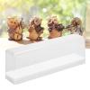 BSTiltion Action Figure Storage Box Transparent Display Case Stackable for Dolls Collectibles with Clear Cover Opening Design Plastic Material M Size 36x8.5x12cm (White) view 2