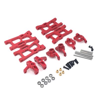 MotiveTech Front and Rear Swing Arms Kit Hardware Included Damping Arm Set Aluminum Alloy Damping Arms for Upgrade, Red