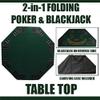 Poker Deluxe Folding 2-in-1 Blackjack Combo Table Top - Includes Case! view 3