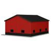 1/64 Maroon & Black Machinery Shed with Black Roof by REVD Toys, 3D Printed, RVD1026 view 3