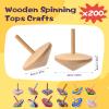 DoubleFill 200 Pcs Bulk Back to School Student Gifts, DIY Unfinished Wooden Spinning Tops for Kids Back to School Craft Kit Teacher to Student Gifts Art Supplies for Classroom Activities Party Favor view 2