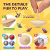 DoubleFill 200 Pcs Bulk Back to School Student Gifts, DIY Unfinished Wooden Spinning Tops for Kids Back to School Craft Kit Teacher to Student Gifts Art Supplies for Classroom Activities Party Favor view 3