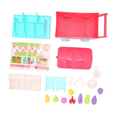 Mtlavishness Fruit Shopping Cart Toys for Kids Children's Mini Trolley with Lighting and Music Grocery Cart Toys Educational Role Play Toy for Over 3 Years Old Girls Durable a