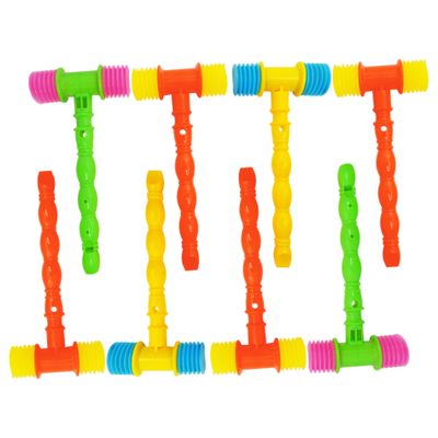 Ginwrek Kids Hammer 8pcs Squeaky Hammer Toy, Fun Pounding Toys with Whistle Handle for Baby & Toddler, Colorful Kids for Motor Skills & Party Favors (Random Color)