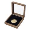 PH PandaHall Walnut Wood Challenge Coin Display Box, Medal Military Coin Presentation Box with Clear Window 4x4x1.54 inch Square Coins Badge Storage Box for 45mm Coins Collectors Gift view 1