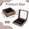 PH PandaHall Walnut Wood Challenge Coin Display Box, Medal Military Coin Presentation Box with Clear Window 4x4x1.54 inch Square Coins Badge Storage Box for 45mm Coins Collectors Gift view 2
