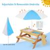 Wooden Picnic Table, Sand and Water Table with Umbrella view 2