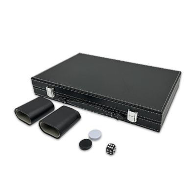 Xgdsnly Portable Backgammon Board Case Metal Clasps Backgammon Mobile Game Set Gift Idea Portable Leather Case Game