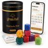 Gratitude Dice Set with Companion Journal App - 8 Wooden Dice, 60 Reflection Prompts & Playbook - 5 Minute Daily Mindfulness, Self Care & Conversation Starter Gift for Women, Men, Couples, Family view 1