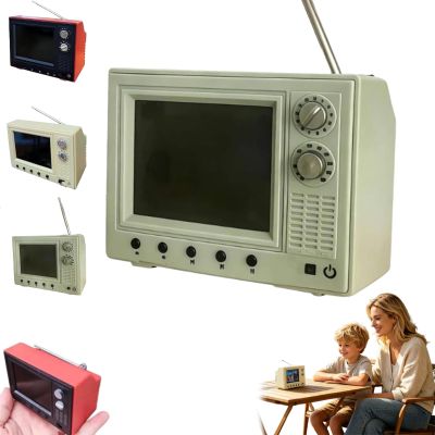 Rechargeable Mini Retro TV Player, Rechargeable Mini Retro TV Cartoon Player with 8GB Memory, Supports Headphones & USB Playback Perfect for Dollhouse Scenes & Collectible Decor (Green)